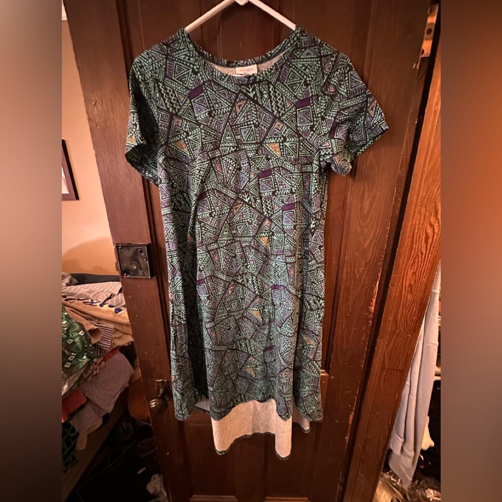 Geometric Green Dress